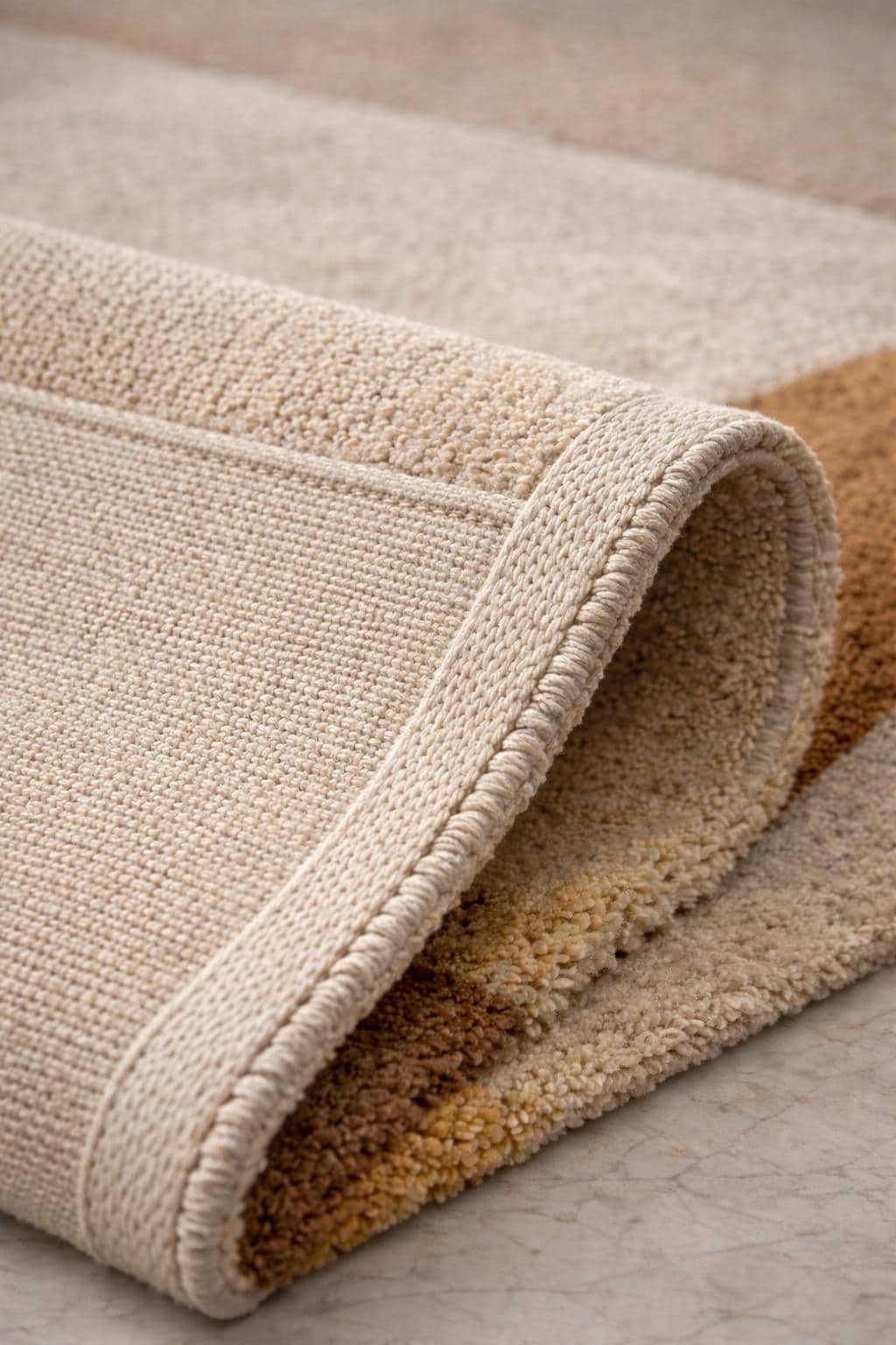Handmade Tufted Wool Rug | Modern Abstract Circular Design, Neutral Luxury Carpet