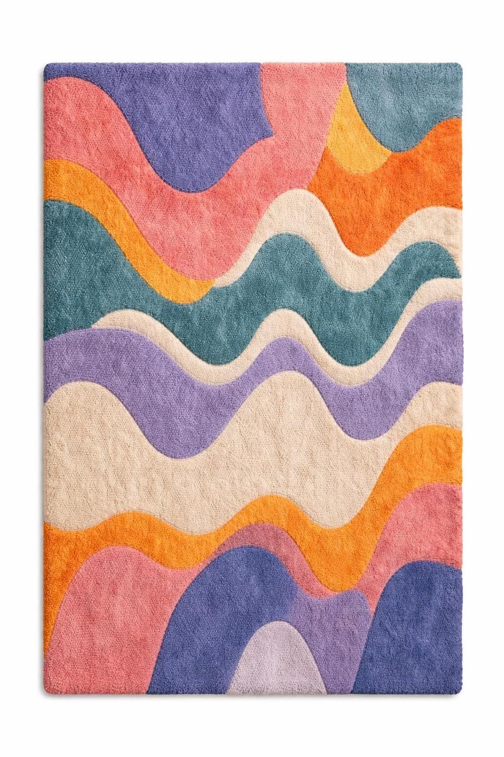 Hand Tufted Abstract Wavy New Zealand Wool Rug (8x10)