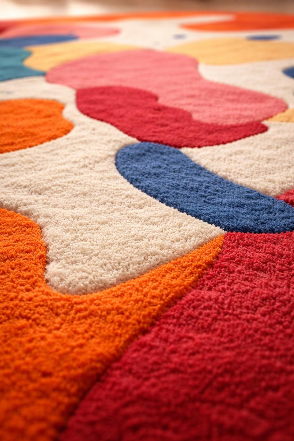 Hand Tufted Abstract Rug, Organic Shape Modern Boho Carpet, Statement Home Decor