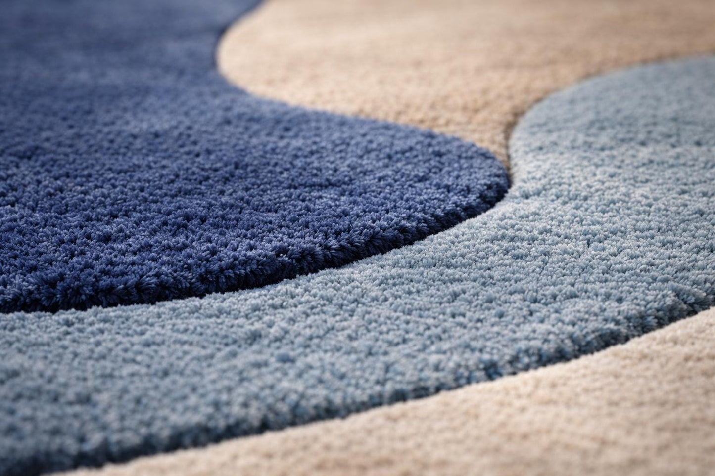 Hand Tufted Wool Abstract Round Rug, Contemporary Circle Carpet