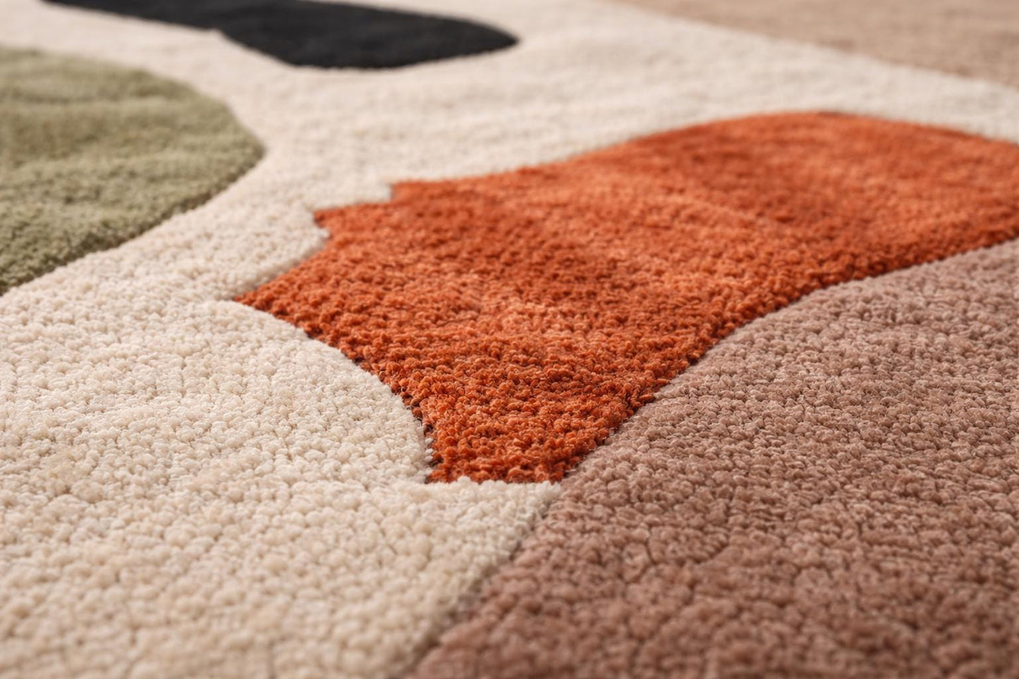 Hand Tufted Wool Abstract Area Rug, 8x10 Neutral Contemporary Carpet