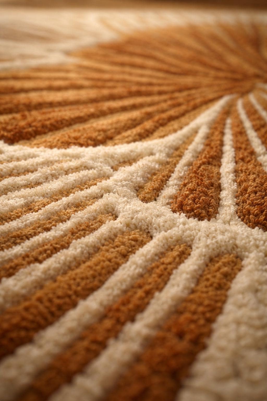Hand Tufted Wool Floral Rug, Terracotta Beige, Modern Accent
