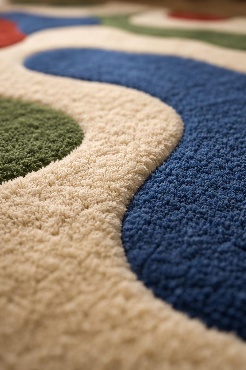 Handmade Wool Tufted Rug – Colorful Abstract, Modern Boho