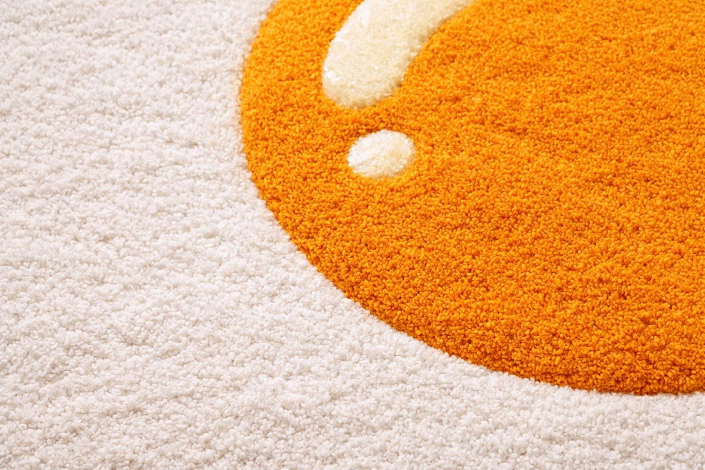 Hand Tufted Fried Egg Shaped Wool Rug | Plush Cozy Area Carpet