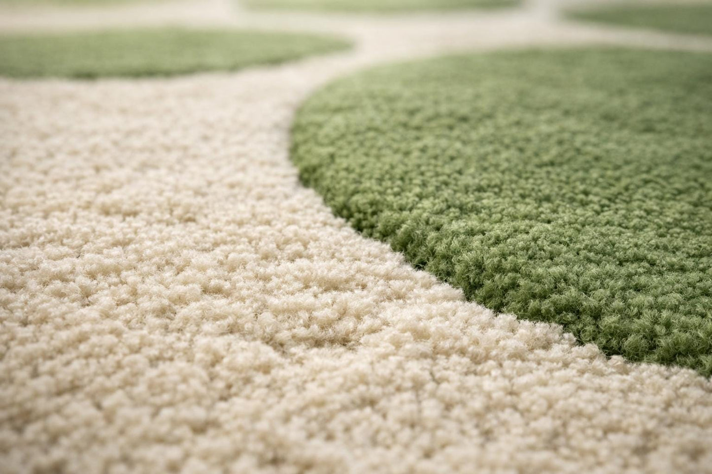 Hand Tufted Wool Area Rug 8x10 | Green Polka Dot Carpet, Boho Living Room Home