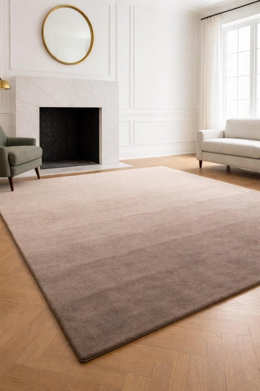 Hand Tufted Wool Rug | Handmade Solid Beige Area Rug