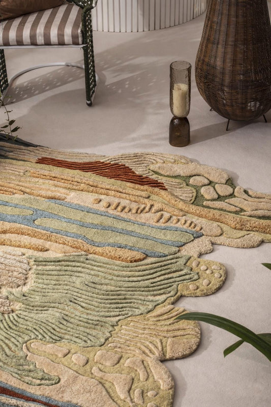 Abstract Organic Shape Tufted Rug | Handmade Modern Wool Carpet