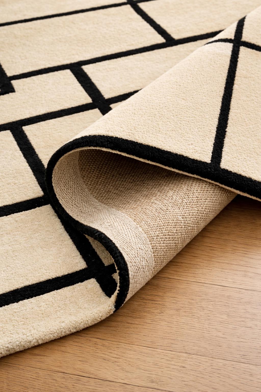 Hand Tufted New Zealand Wool Rug, Modern Geometric Area Carpet