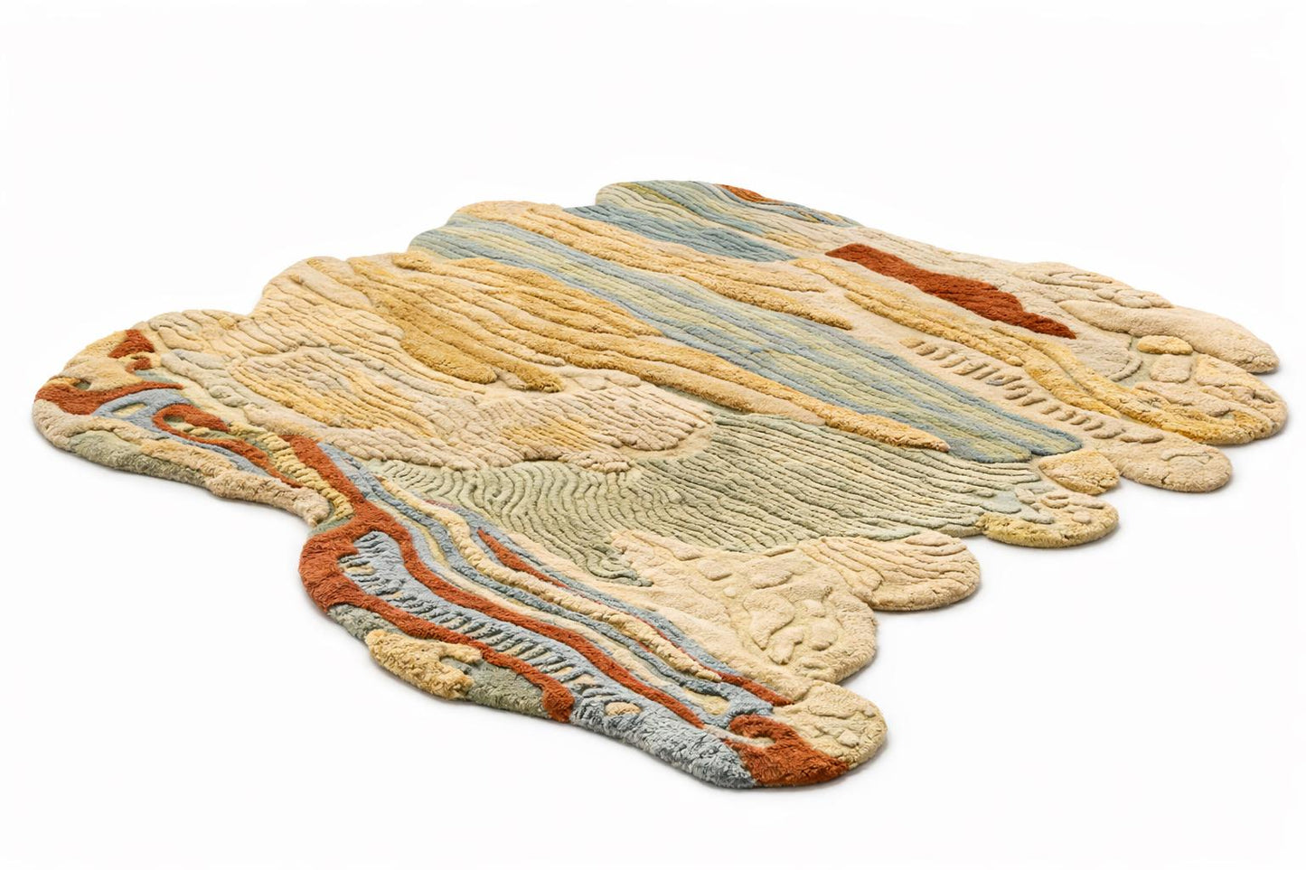 Abstract Organic Shape Tufted Rug | Handmade Modern Wool Carpet